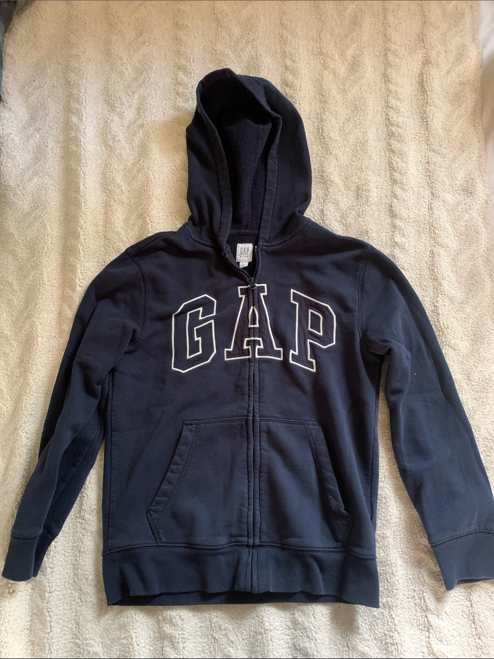 GAP Navy Hooded Full-Zip Sweatshirt with Logo
